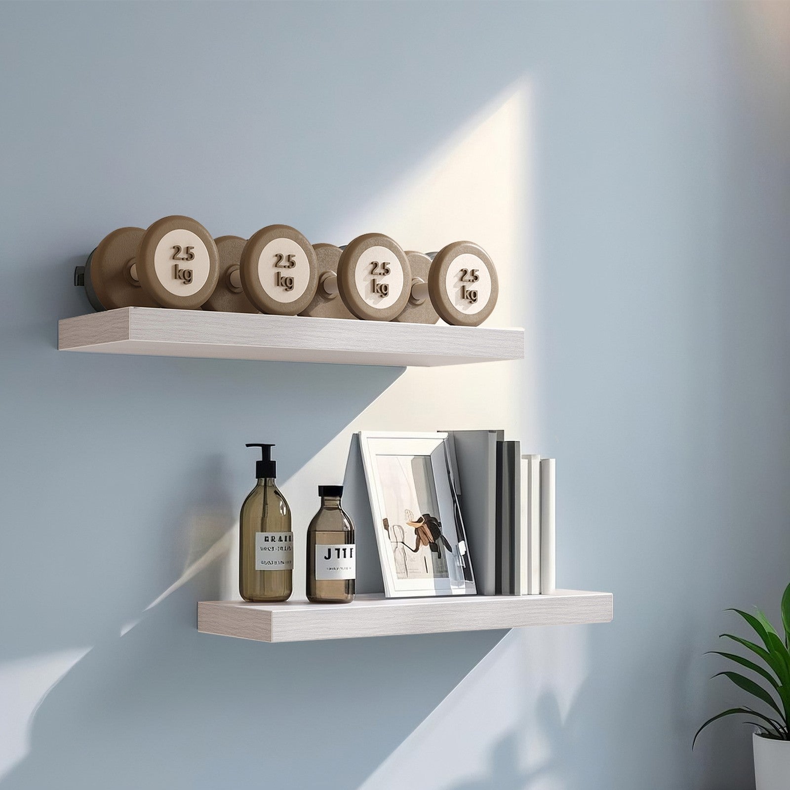 Floating Wall Shelf – Wood – Maple White – Versatile Display for Living Room and Bedroom