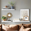 Floating Wall Shelf – Engineered Wood – Maple White – Versatile Display Solution for Living Room, Bedroom, Kitchen and Study