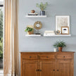 Floating Wall Shelf – Engineered Wood – Maple White – Versatile Display Solution for Living Room, Bedroom, Kitchen and Study