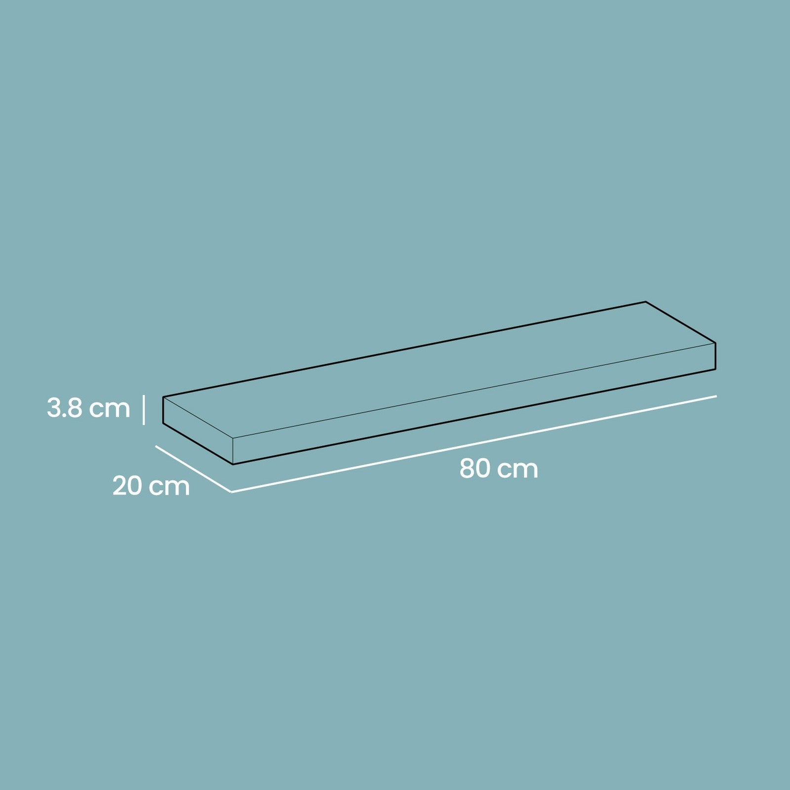 Floating Wall Shelf – Engineered Wood – Maple White – Versatile Display Solution for Living Room, Bedroom, Kitchen and Study