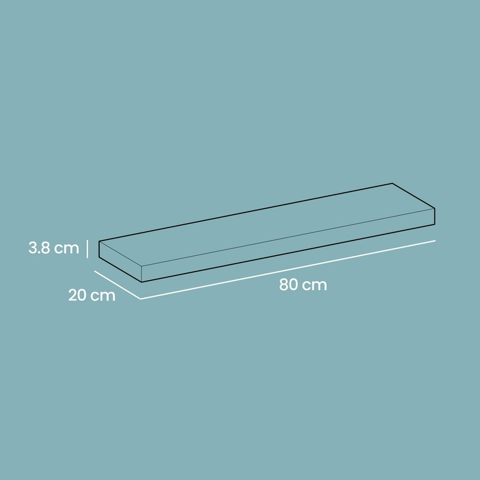 Floating Wall Shelf – Engineered Wood – Maple White – Versatile Display Solution for Living Room, Bedroom, Kitchen and Study