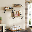Wall Mounted Floating Shelves – Wood – Golden Oak and Matte Black – Set of 3 with Dual Mounting Options