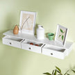 Floating Shelf – MDF – White – 3 Drawers with High Gloss Finish