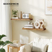 Floating Shelf – MDF – Rustic Brown – Wall Mounted Storage for Photos and Decorations