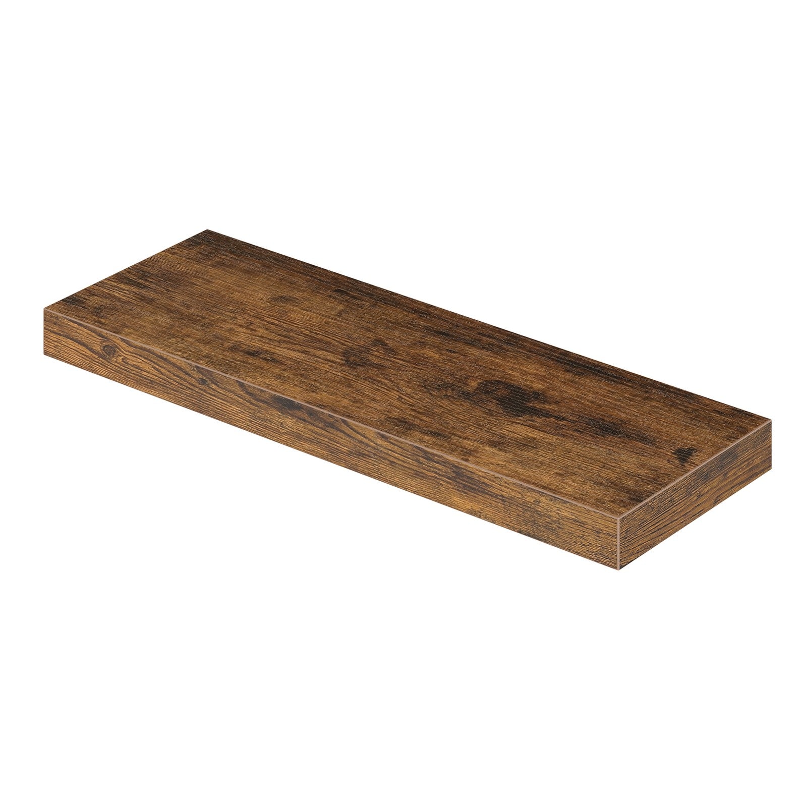 Floating Shelf – MDF – Rustic Brown – Wall Mounted Storage for Photos and Decorations