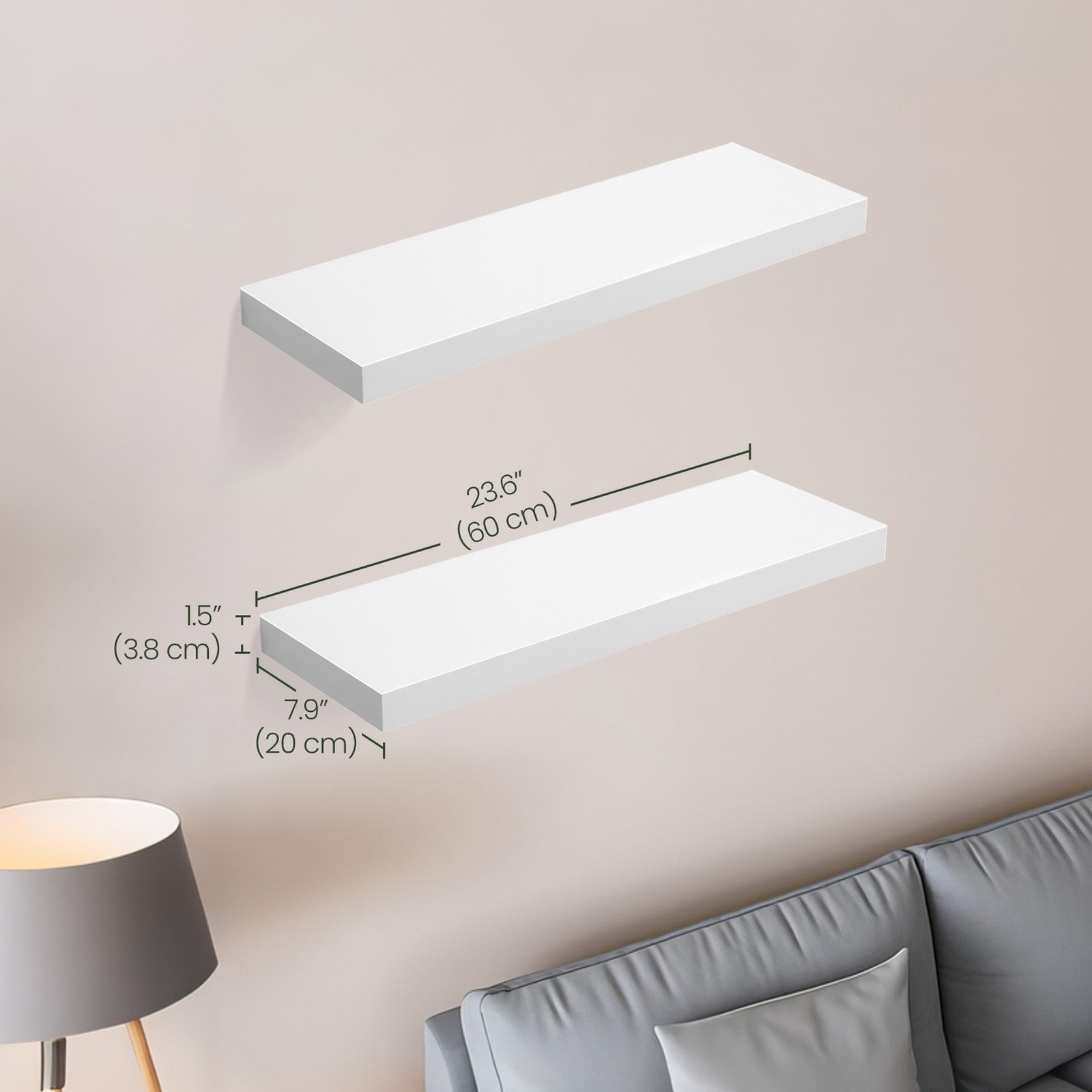 Floating Shelf – MDF – Rustic Brown – Wall Mounted Storage for Photos and Decorations