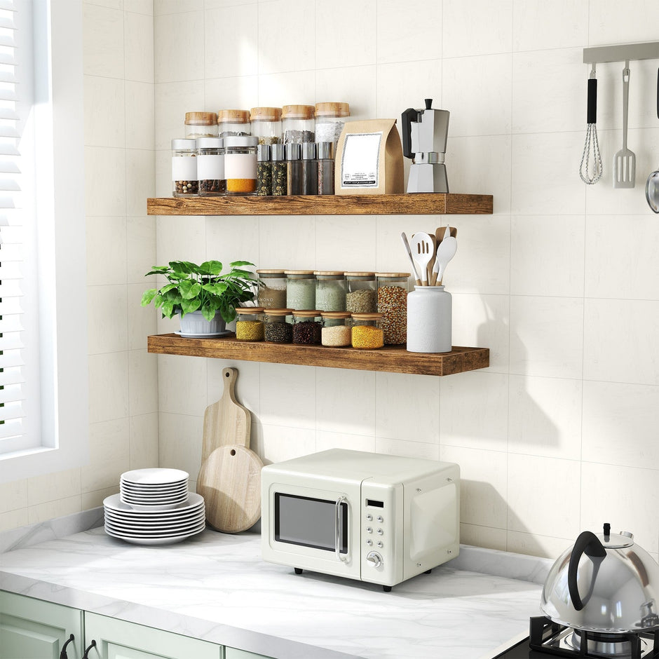 Wall Shelf – MDF – White – 80 cm Floating Design for Living Room and Bedroom Decor