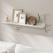 Floating Shelf – MDF – White – Wall Mounted for Photo Frames and Books, 115 x 10 cm