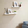 Set of 2 Floating Wall Shelves – MDF – White – High-Gloss Finish, Easy to Assemble