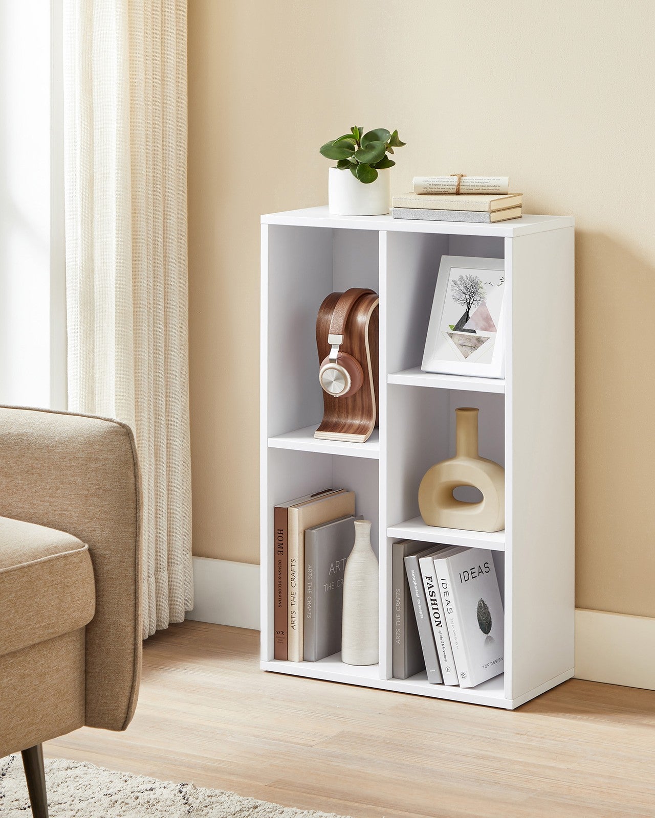 Bookcase – Wood – Oak – 5-Grid Design