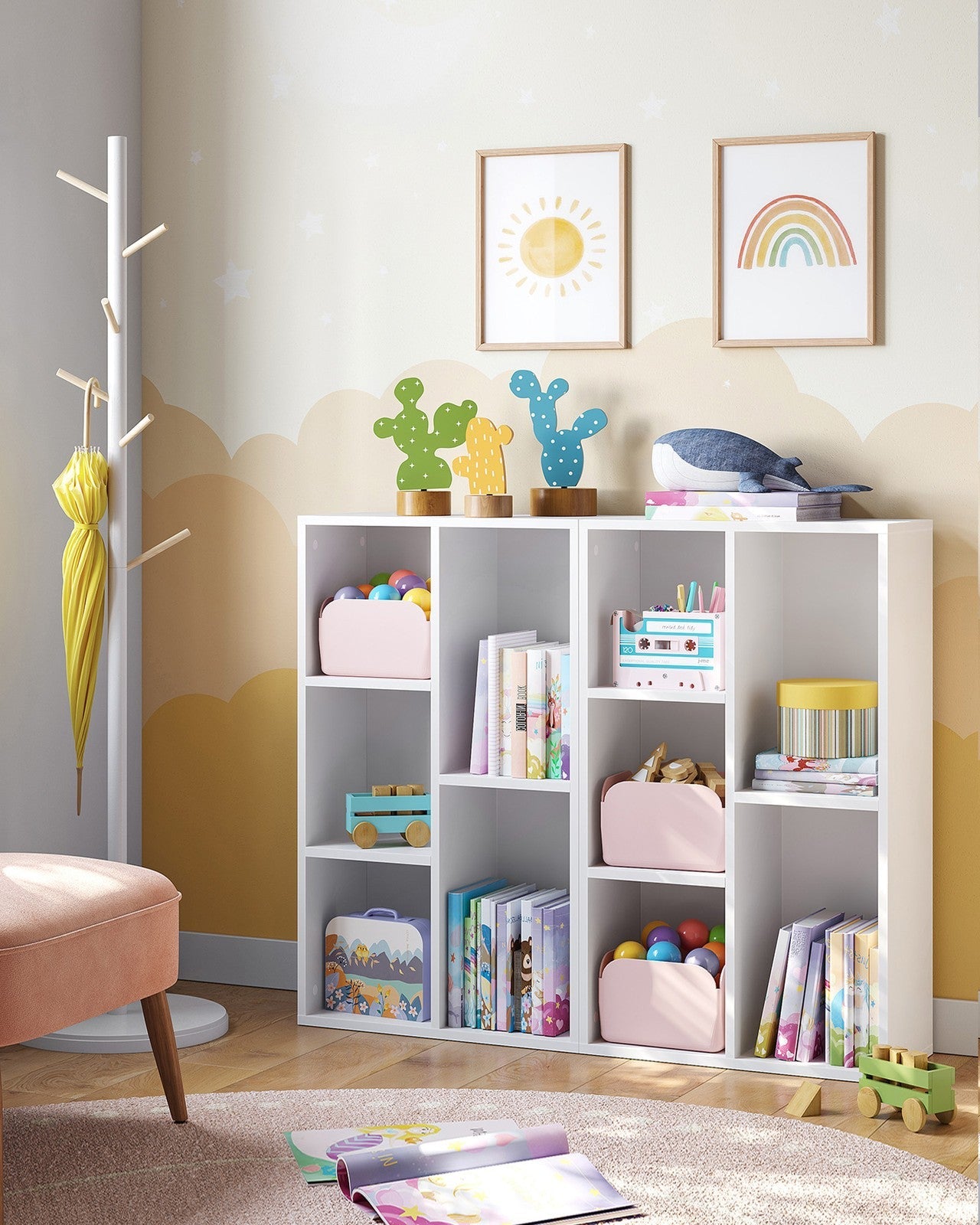 Bookcase – Wood – Oak – 5-Grid Design
