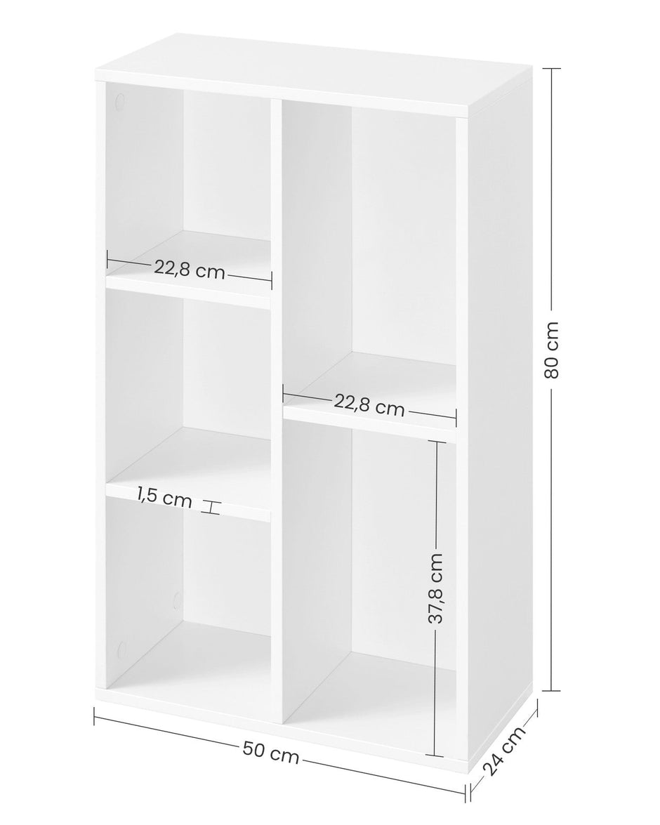 Bookcase – Wood – Oak – 5-Grid Design