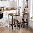 Bar Stools – Metal – Ebony Black and Classic Black – Set of 2 with Footrest and Easy Assembly