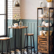 Bar Stools – Metal – Ebony Black and Classic Black – Set of 2 with Footrest and Easy Assembly