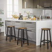 Bar Stools – Metal – Ebony Black and Classic Black – Set of 2 with Footrest and Easy Assembly