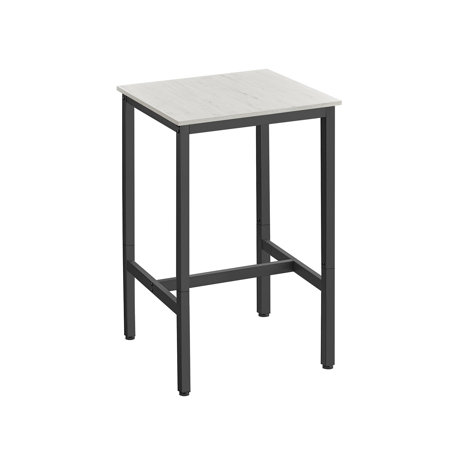 Square Bar Table – Steel – Vintage White and Black – Heavy-Duty, Easy Assembly