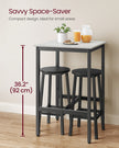 Square Bar Table – Steel – Vintage White and Black – Heavy-Duty, Easy Assembly