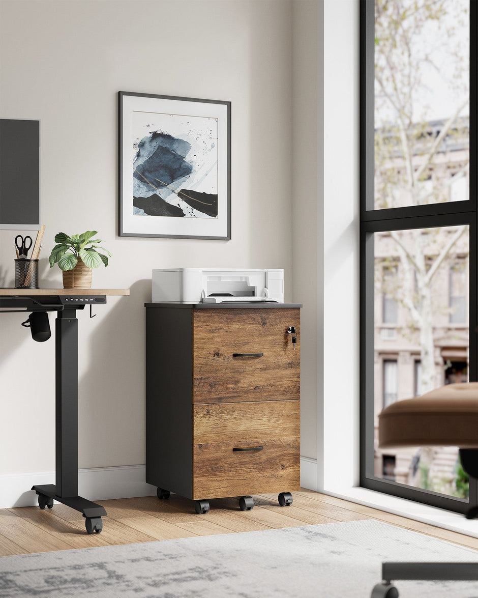 Locking Filing Cabinet – Steel – Black – Secure Storage Solution for Home Office
