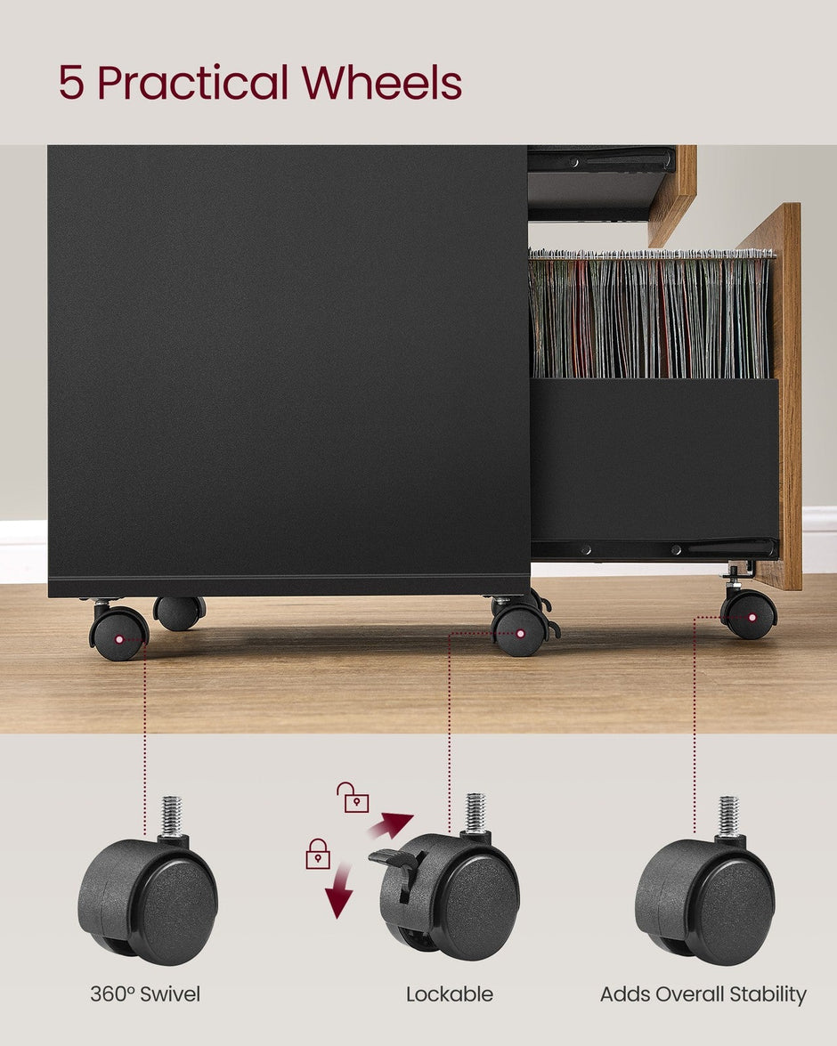 Locking Filing Cabinet – Steel – Black – Secure Storage Solution for Home Office