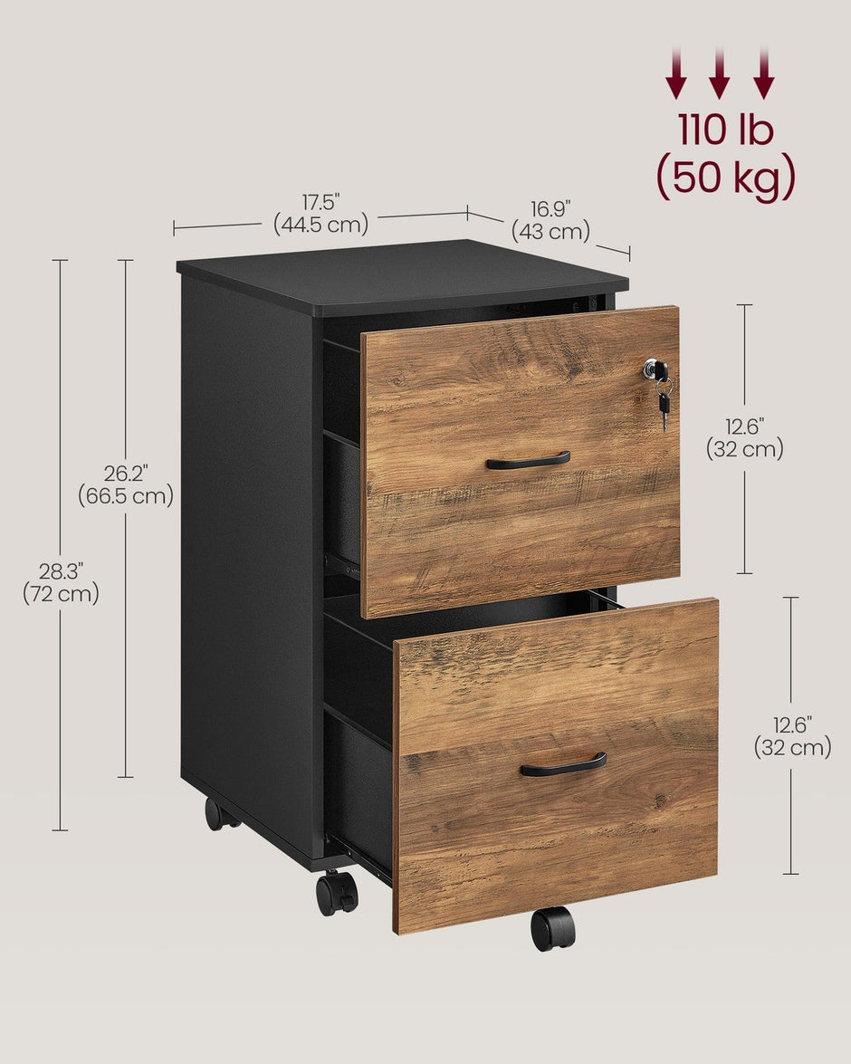 Locking Filing Cabinet – Steel – Black – Secure Storage Solution for Home Office
