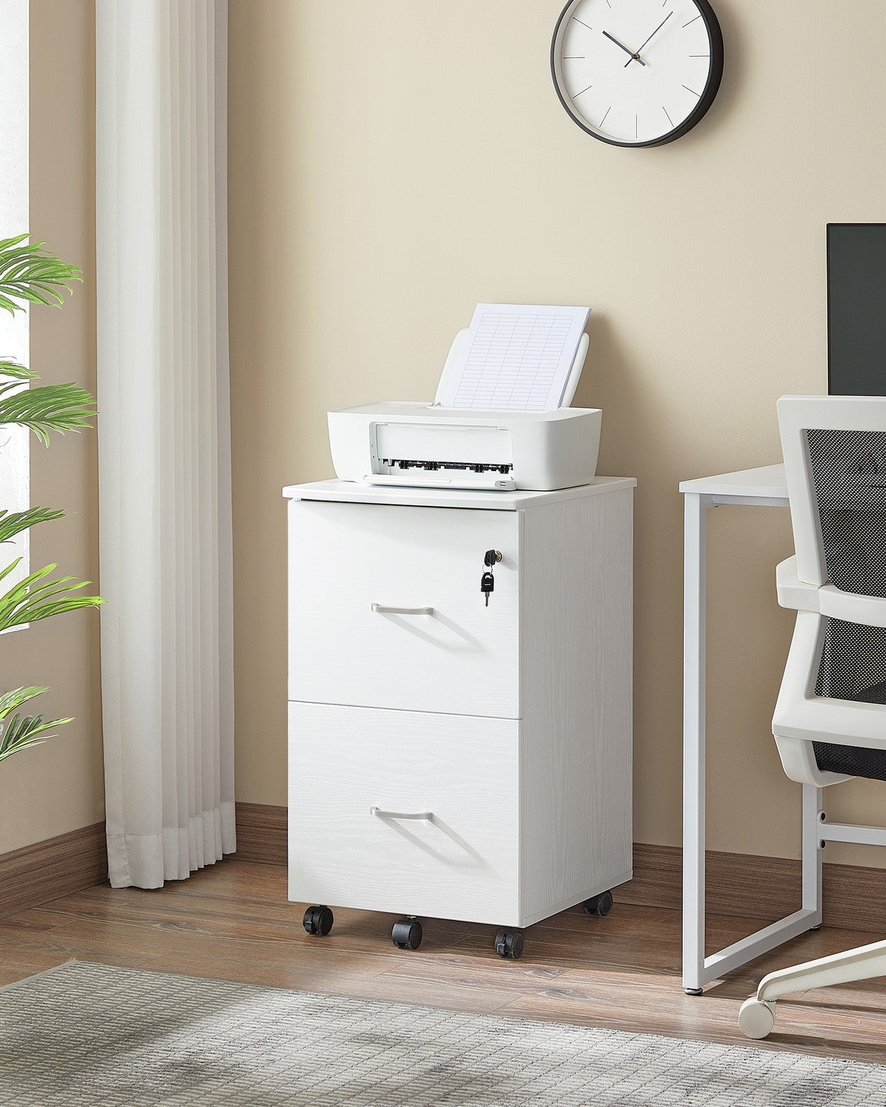 2-Drawer Locking File Cabinet – Steel – Black – Ideal for Home Office Storage