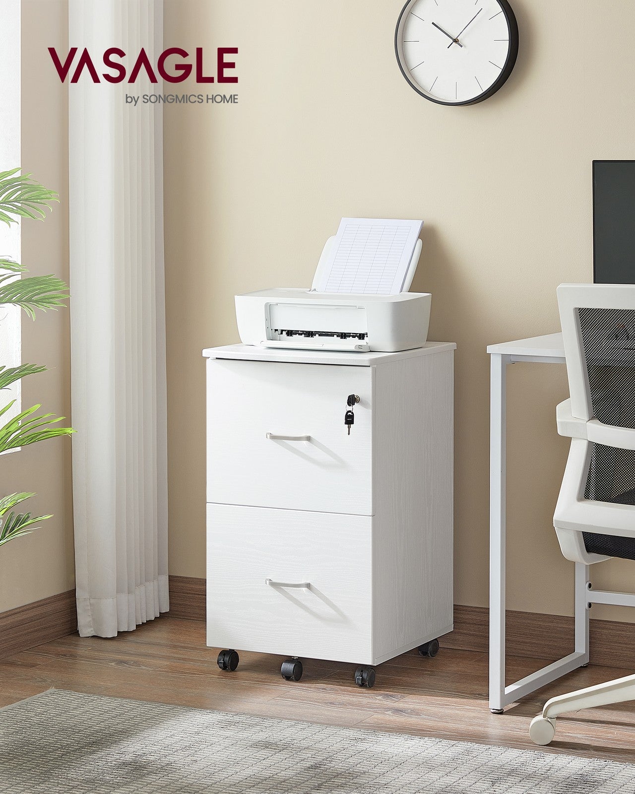 2-Drawer Locking File Cabinet – Steel – Black – Ideal for Home Office Storage