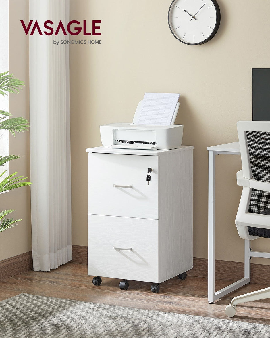 2-Drawer Locking File Cabinet – Steel – Black – Ideal for Home Office Storage