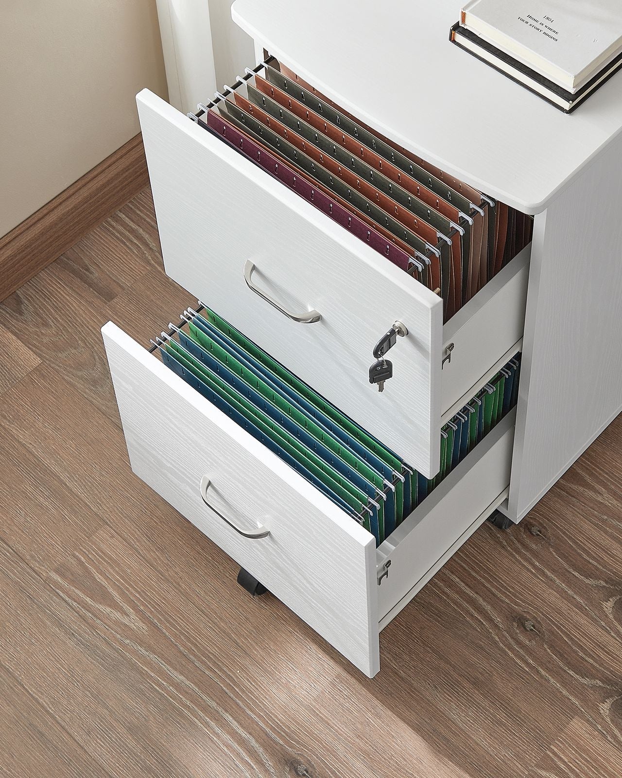 2-Drawer Locking File Cabinet – Steel – Black – Ideal for Home Office Storage