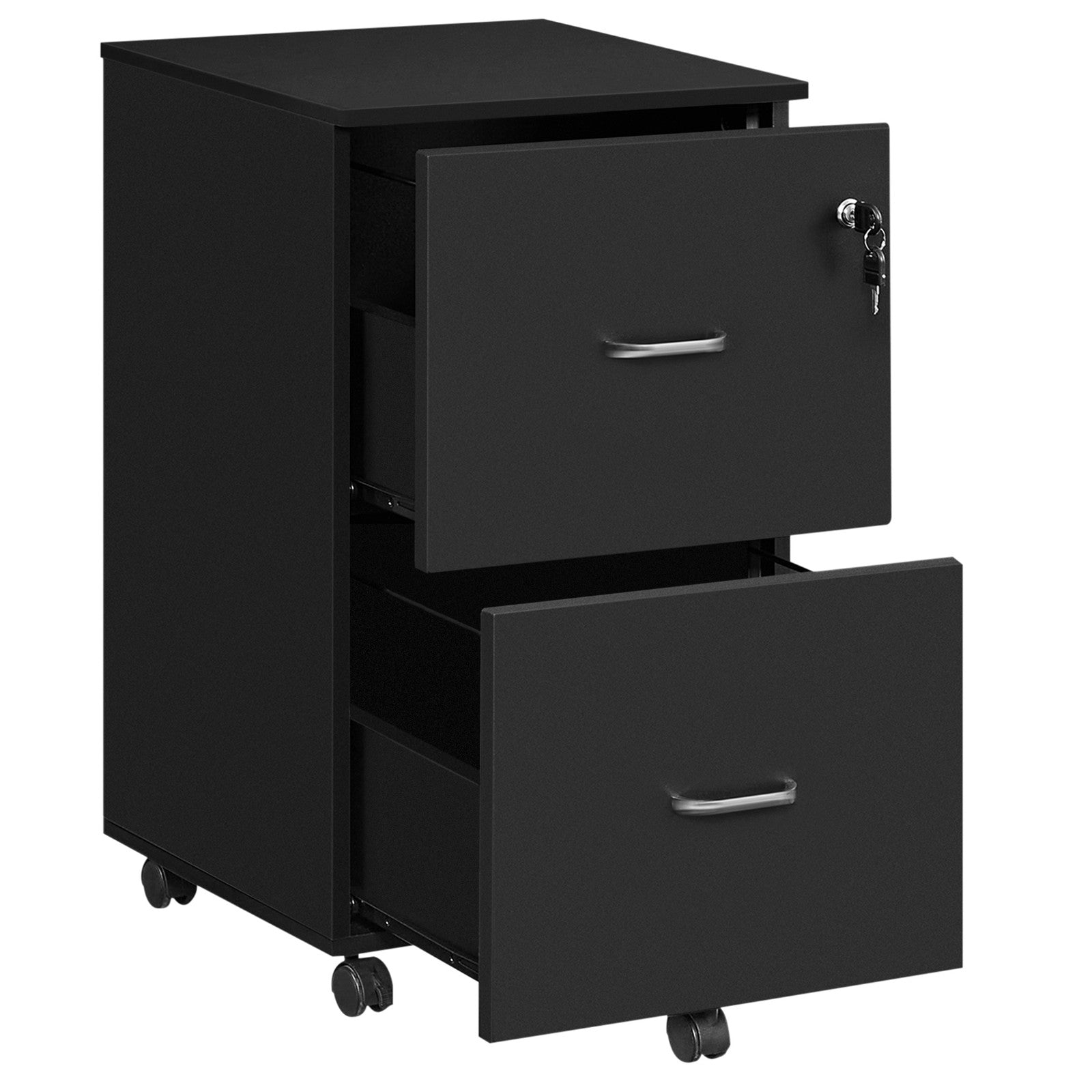 Locking File Cabinet – Metal – Black – 2 Drawers for Home Office