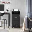 Locking File Cabinet – Metal – Black – 2 Drawers for Home Office