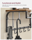 Wall Mounted Coat Rack – Metal and Wood – Vintage – With Storage Shelf and 5 Hooks