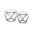 Set of 2 Round Coffee Tables – Steel – Cloud White and Ink Black – Robust Design