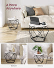 Set of 2 Round Coffee Tables – Steel – Cloud White and Ink Black – Robust Design
