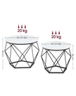 Set of 2 Round Coffee Tables – Steel – Cloud White and Ink Black – Robust Design