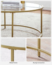 Round Coffee Table – Tempered Glass – Gold – Robust Steel Frame