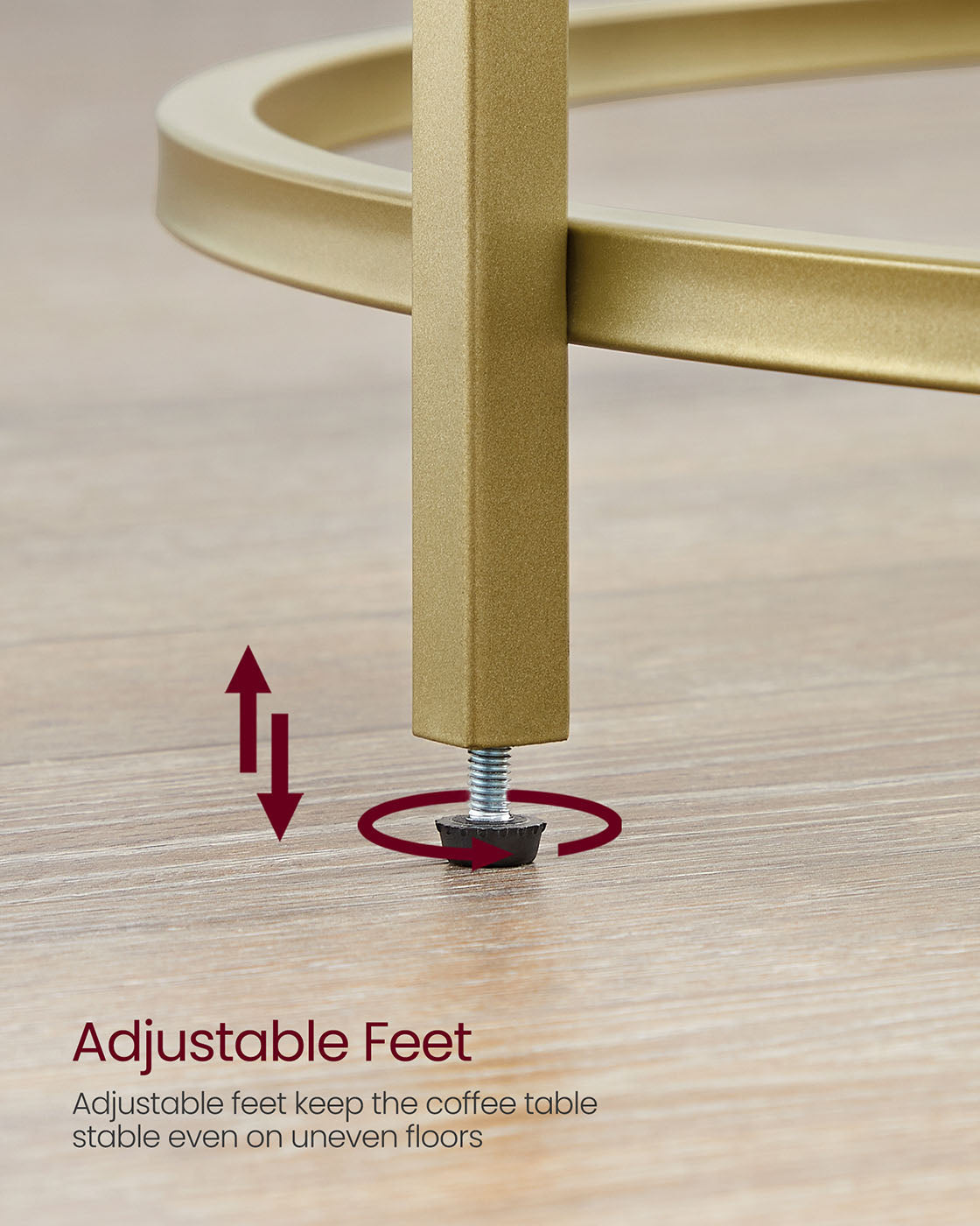 Round Coffee Table – Tempered Glass – Gold – Robust Steel Frame