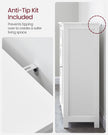 Wooden Cabinet – White – 4 Drawers and 1 Wardrobe Compartment