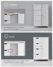 Wooden Cabinet – White – 4 Drawers and 1 Wardrobe Compartment