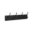 Wall-Mounted Coat Rack – Metal – Black – 4 Triple Hooks for Bags, Coats, and Keys