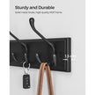 Wall-Mounted Coat Rack – Metal – Black – 4 Triple Hooks for Bags, Coats, and Keys