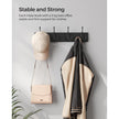 Wall-Mounted Coat Rack – Metal – Black – 4 Triple Hooks for Bags, Coats, and Keys