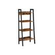 4-Tier Ladder Shelf – Metal – Rustic Brown and Black – Industrial Design, Freestanding Storage Solution