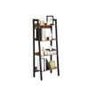 4-Tier Ladder Shelf – Metal – Rustic Brown and Black – Industrial Design, Freestanding Storage Solution