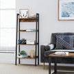 4-Tier Ladder Shelf – Metal – Rustic Brown and Black – Industrial Design, Freestanding Storage Solution