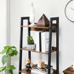 4-Tier Ladder Shelf – Metal – Rustic Brown and Black – Industrial Design, Freestanding Storage Solution
