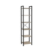 6-Tier Bookshelf – Wood and Metal – Rustic Brown and Black – Industrial Open Storage Design