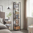 6-Tier Bookshelf – Wood and Metal – Rustic Brown and Black – Industrial Open Storage Design