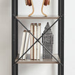 6-Tier Bookshelf – Wood and Metal – Rustic Brown and Black – Industrial Open Storage Design