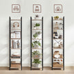 6-Tier Bookshelf – Wood and Metal – Rustic Brown and Black – Industrial Open Storage Design
