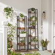 5-Tier Narrow Storage Shelf – Steel Frame – Rustic Brown and Black – Freestanding Industrial Design